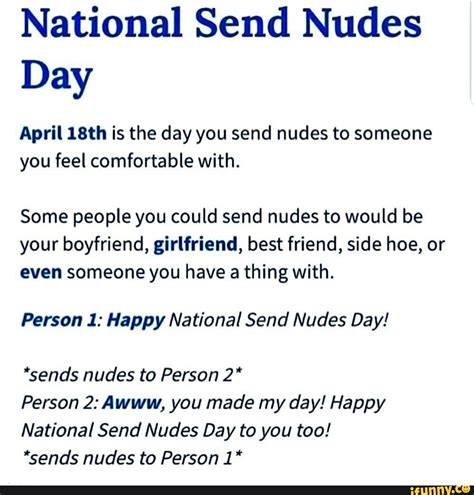 Everything You Need to Know About National Send a Nude Day